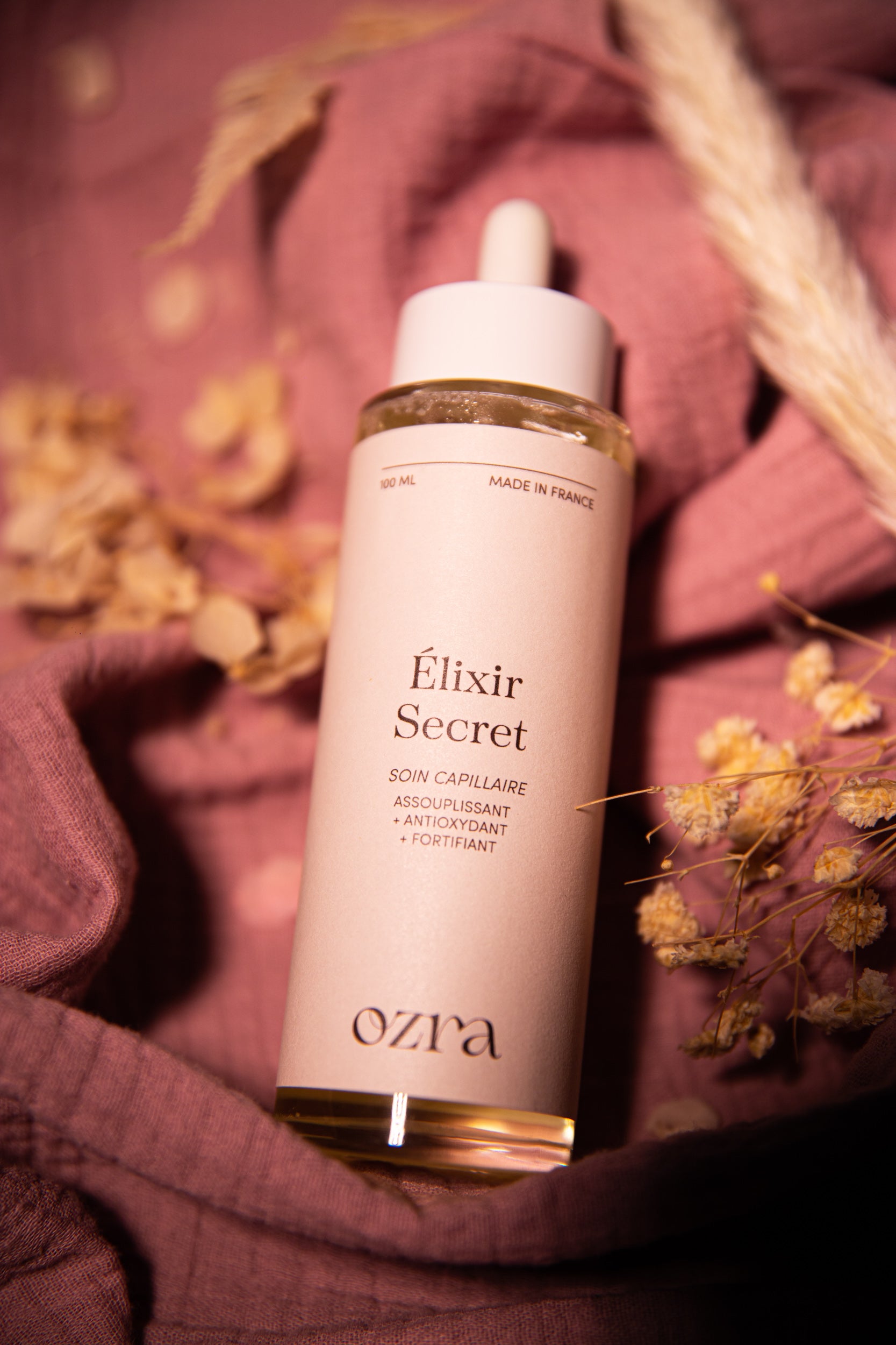 Élixir Secret Ozrahair – Huile capillaire naturelle pour cheveux crépus, bouclés et frisés